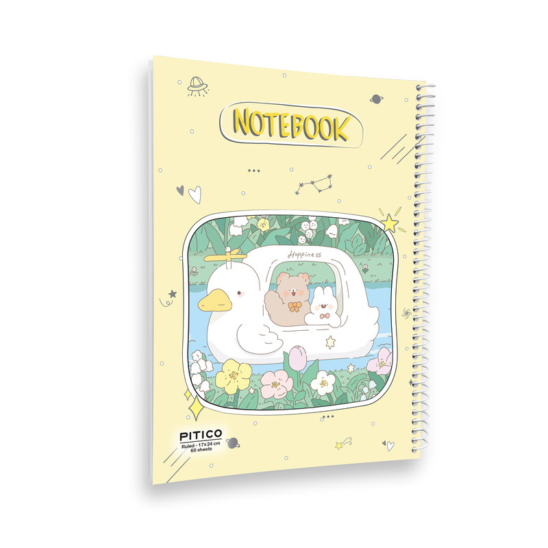 خرید و قیمت دفتر مشق 60 برگ پیتیکو مدل مجلد طرح هاپو و خرگوش خوشحال کد 362