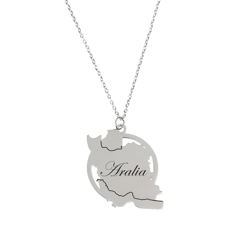 خرید و قیمت گردنبند زنانه گيلواره زراوشان مدل ایران طرح اسم آرالیا کد ER 13