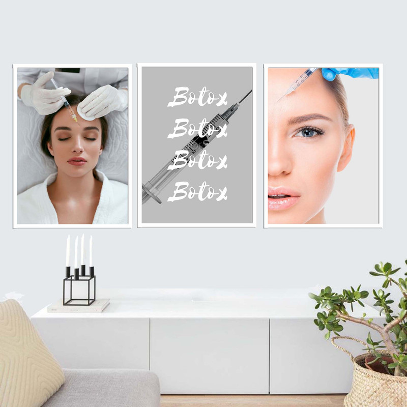 خرید و قیمت تابلو مدل بوتاکس و زیبایی پوست کد 71 مجموعه سه عددی