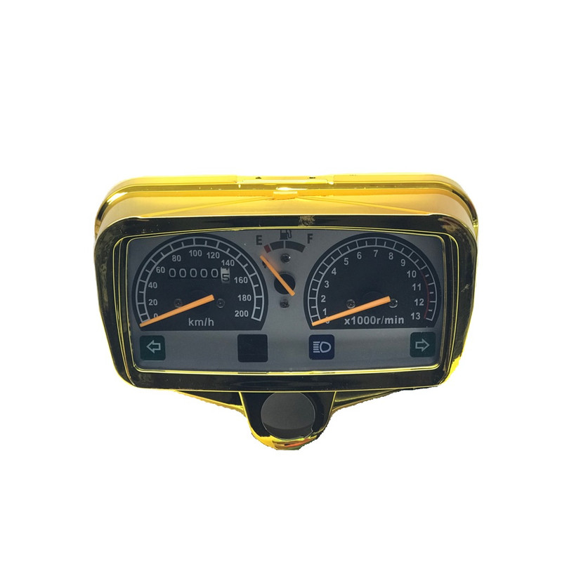 خرید و قیمت کیلومتر موتور سیکلت فابریک مدل دنده شمار دار و آمپر دار طلایی