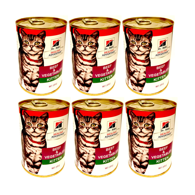 کنسرو غذای گربه کیتن دکتر هیلز مدل بیف وزن 420 گرم بسته 6 عددی