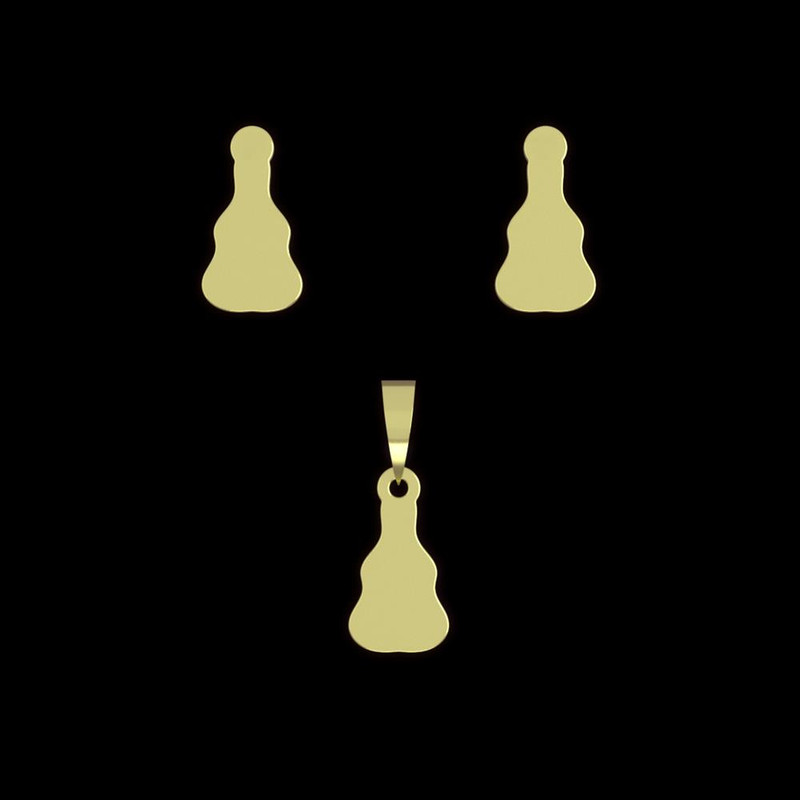 خرید و قیمت نیم ست طلا 18 عیار زنانه مدوپد مدل کوزه کد NA12605