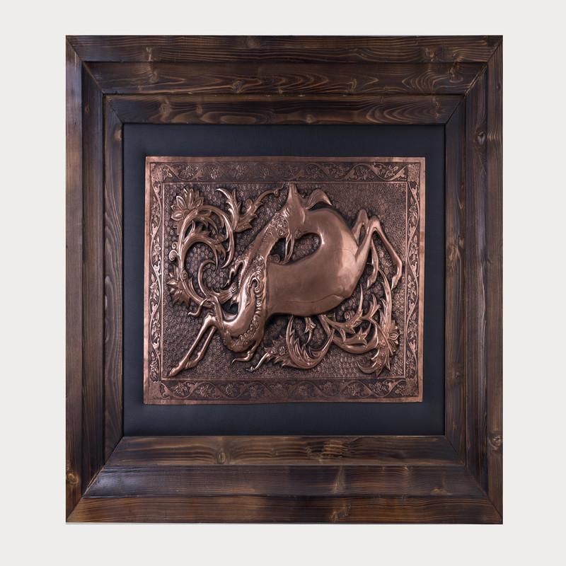 تابلو قلمزنی مدل غزال برجسته کد 0120