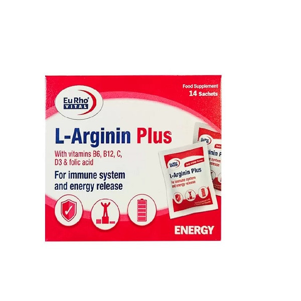 خرید و قیمت ساشه ال آرژنین پلاس یوروویتال بسته 14 عددی