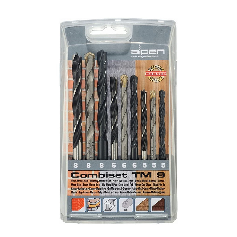 مته چوب آهن الماس آلپین مدل TM9 مجموعه 9 عددی