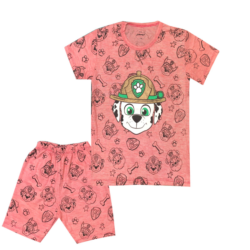 ست تی شرت و شلوارک پسرانه تروسکان مدل سگ کد P1002