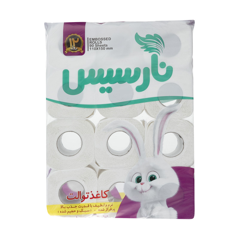 دستمال توالت نارسیس کد 03 بسته 12 عددی