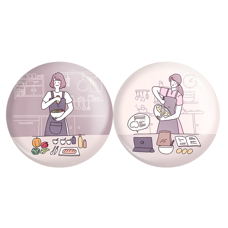 مگنت خندالو مدل خانم آشپز کد A13 مجموعه 2 عددی