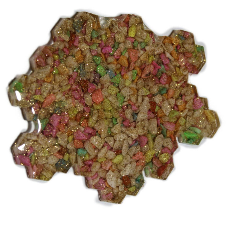 زیر لیوانی رزینی مدل سنگ های رنگی