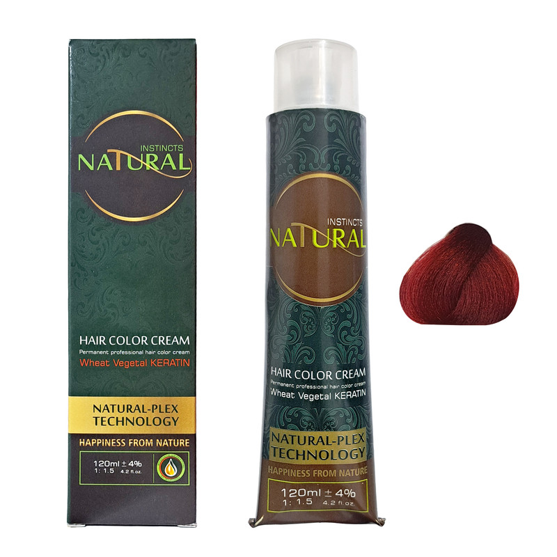 خرید و قیمت رنگ مو نچرال اینیستینکس شماره 7.6 حجم 120 میلی لیتر رنگ قرمز آتشین