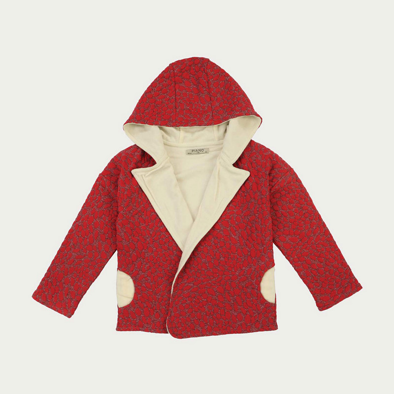 پالتو دخترانه پیانو مدل 1039/80R رنگ قرمز