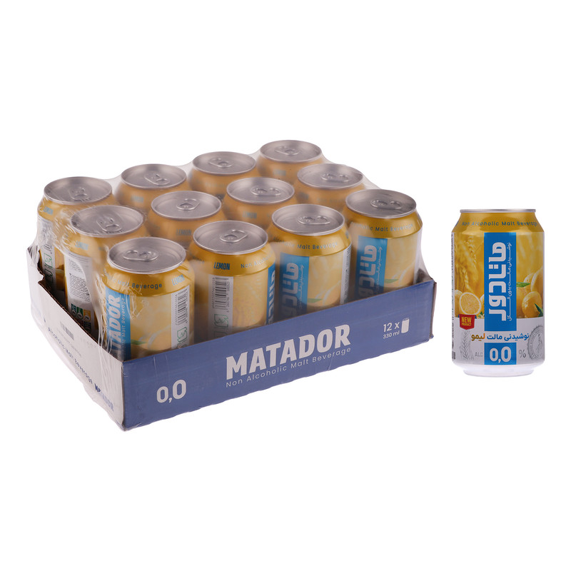 خرید و قیمت نوشیدنی مالت لیمو ماتادور - 330 میلی لیتر بسته 12 عددی