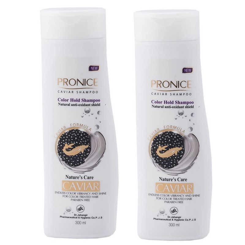 شامپو تثبیت کننده رنگ مو پرونایس مدل خاویار حجم 300 میلی لیتر مجموعه 2 عددی