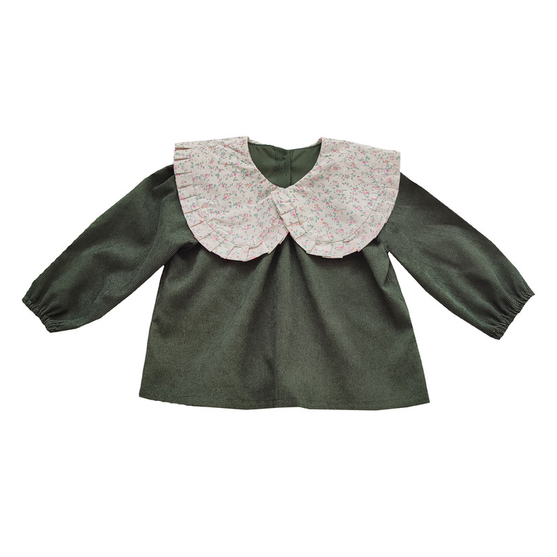 شومیز آستین بلند دخترانه لیمونار گالری مدل مخمل رز کد 02