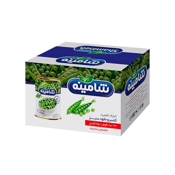 خرید و قیمت کنسرو نخود سبز شامینه - 350 گرم بسته 24 عددی