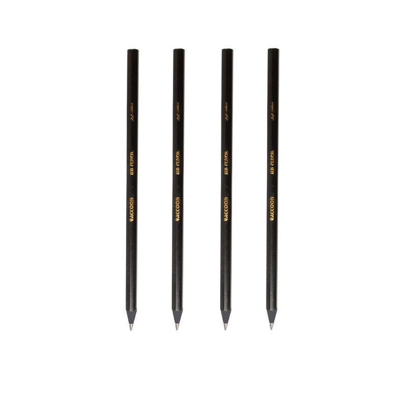 مداد مشکی راکون مدل زغالی کد 007 بسته 4 عددی