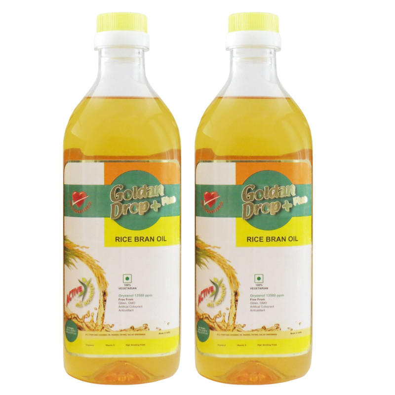 روغن سبوس برنج گلدن دراپ پلاس - 1000میلی لیتر بسته دو عددی
