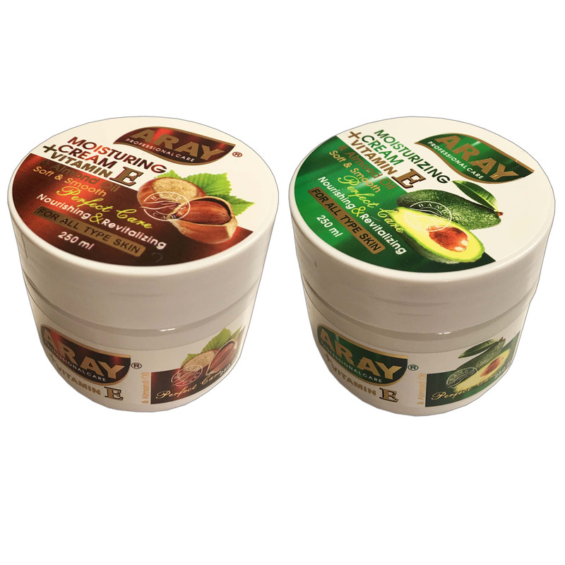 خرید و قیمت کرم مرطوب کننده آرای مدل فندق و آووکادو حجم 250 میلی لیتر مجموعه 2 عددی
