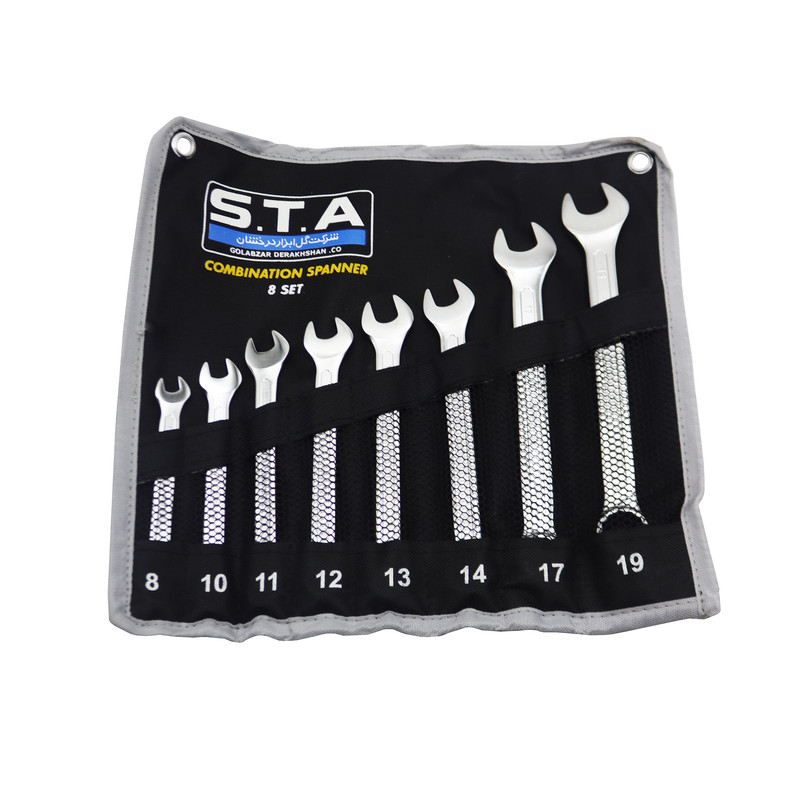 آچار یکسر تخت و یکسر رینگی اس تی ای مدل YP-08 مجموعه 8 عددی