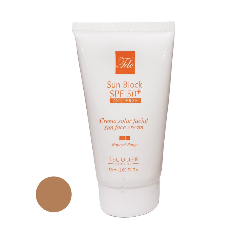 کرم ضد آفتاب رنگی تگودر SPF 50 مدل su02 مناسب پوست چرب و آکنه ای حجم 50 میلیلیتر