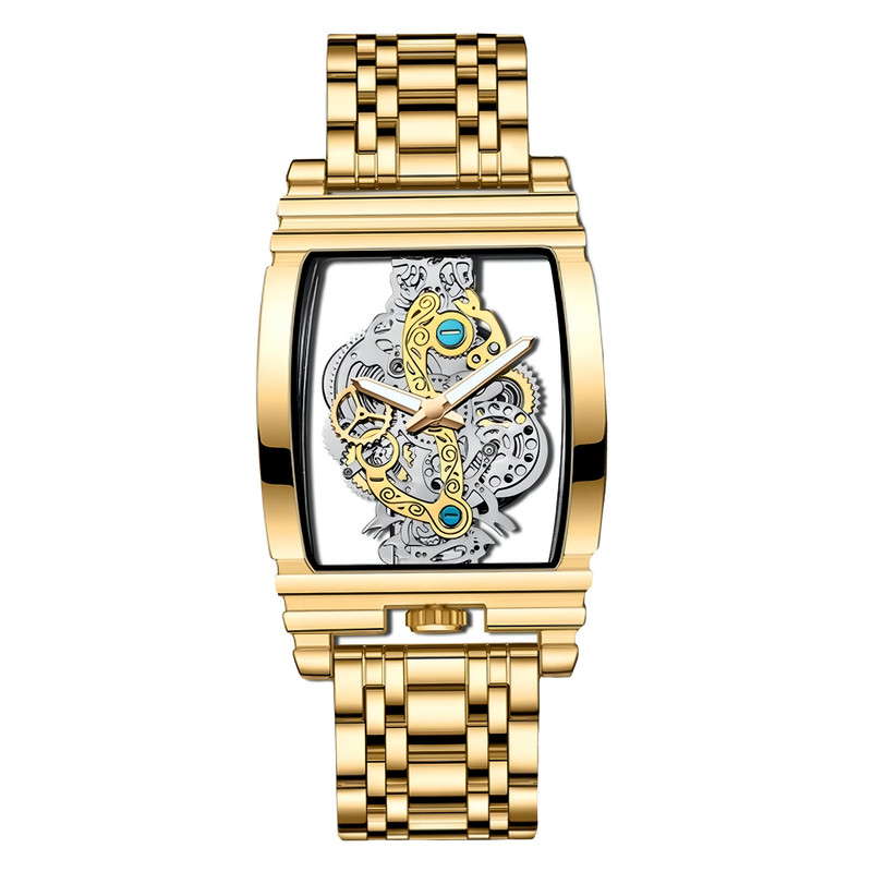 ساعت مچی عقربهای مردانه مدل پشت شیشه ای