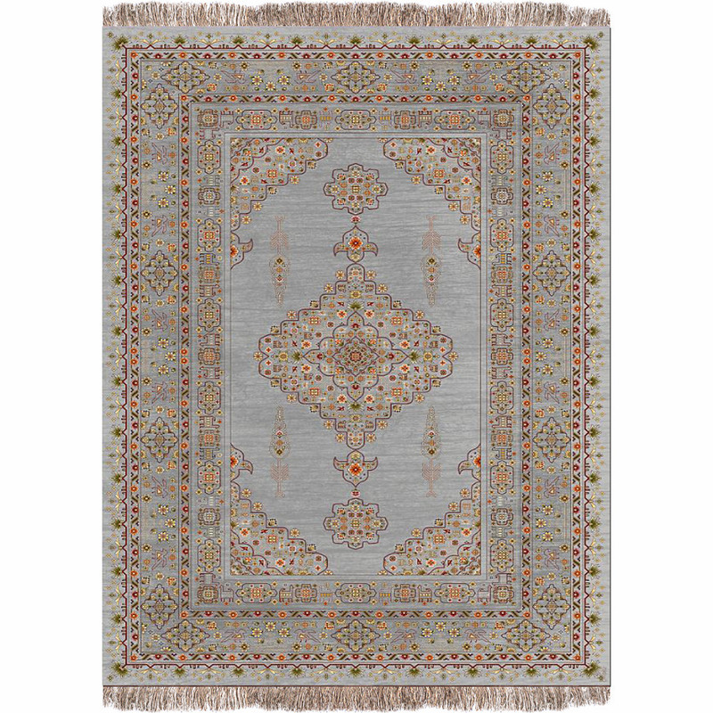 فرش ماشینی 700 شانه زمینه طوسی حاشیه طوسی پردیسان دلیجان کد c1062