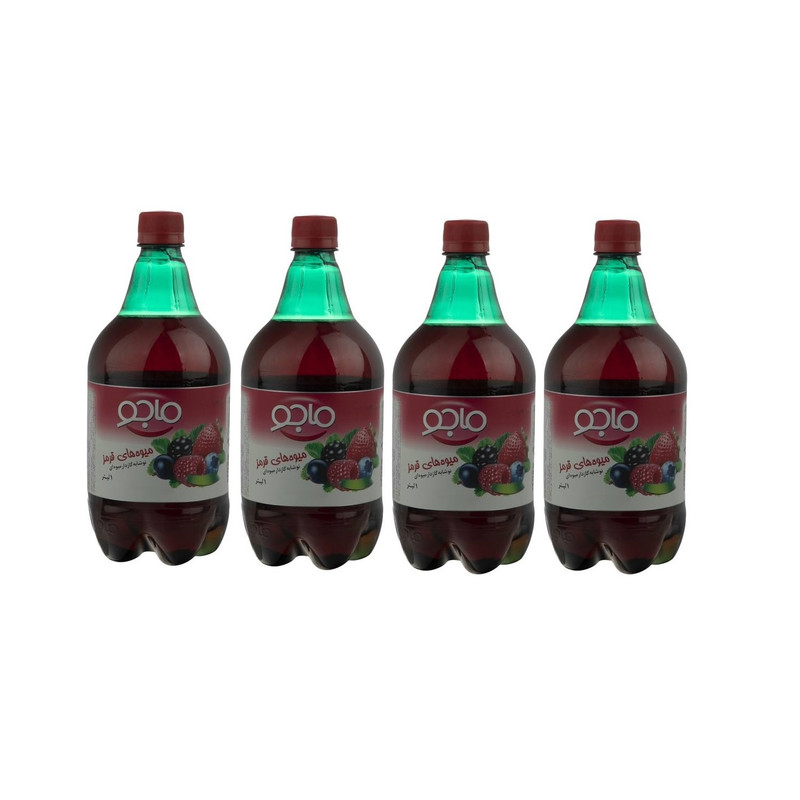 خرید و قیمت نوشابه گازدار طعم میوه های قرمز ماجو - 1 لیتر بسته 4 عددی