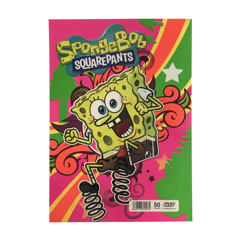 خرید و قیمت دفتر مشق 50 برگ آزاده طرح باب اسفنجی