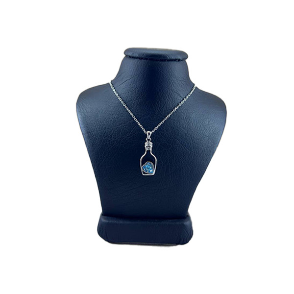 خرید و قیمت گردنبند نقره زنانه سواروسکی مدل بطری قلب در آب عاشقانه کد 4646512