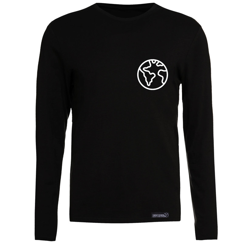 تی شرت آستین بلند مردانه 27 مدل زمین کد RN510 رنگ مشکی