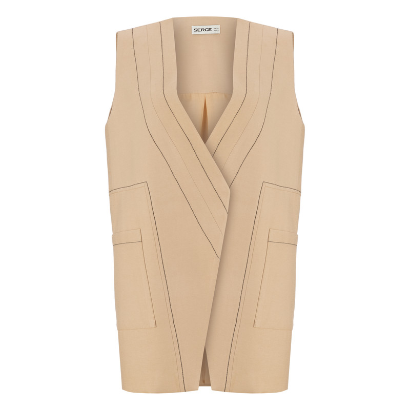 خرید و قیمت وست زنانه سرژه مدل 216612 رنگ کرم