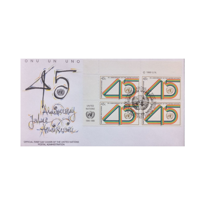 تمبر یادگاری مدل پاکت مهر روز سازمان ملل مجموعه 4 عددی