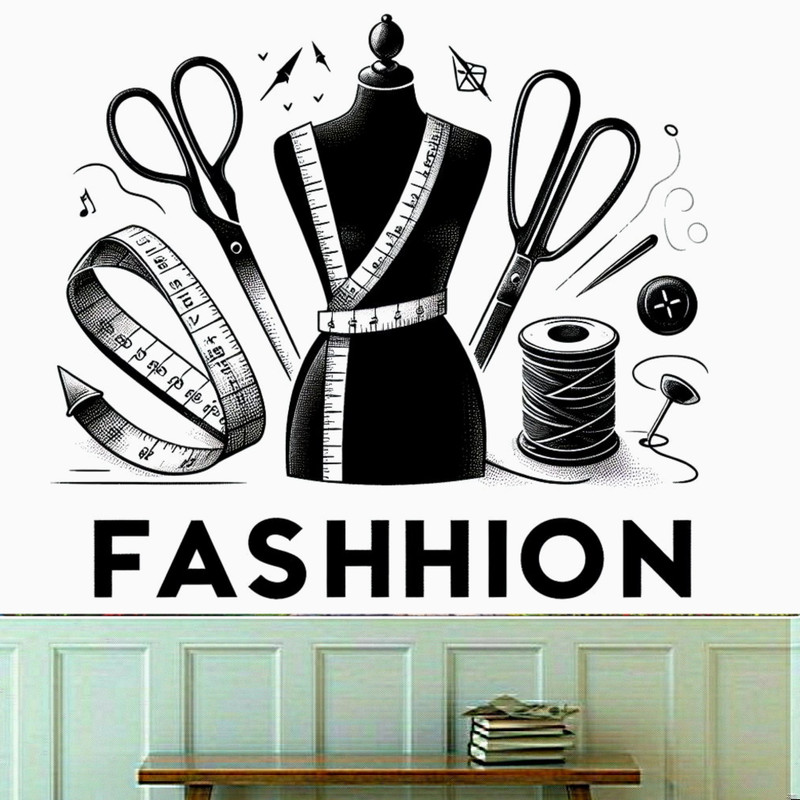 خرید و قیمت کاغذ دیواری طرح خیاطی مدل مزون کد FK522