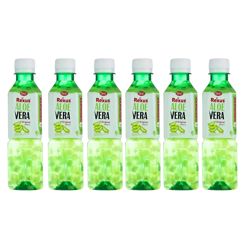 نوشیدنی آلوئه ورا با تکه های آلوئه ورا رکسوس - 1 لیتر بسته 6 عددی