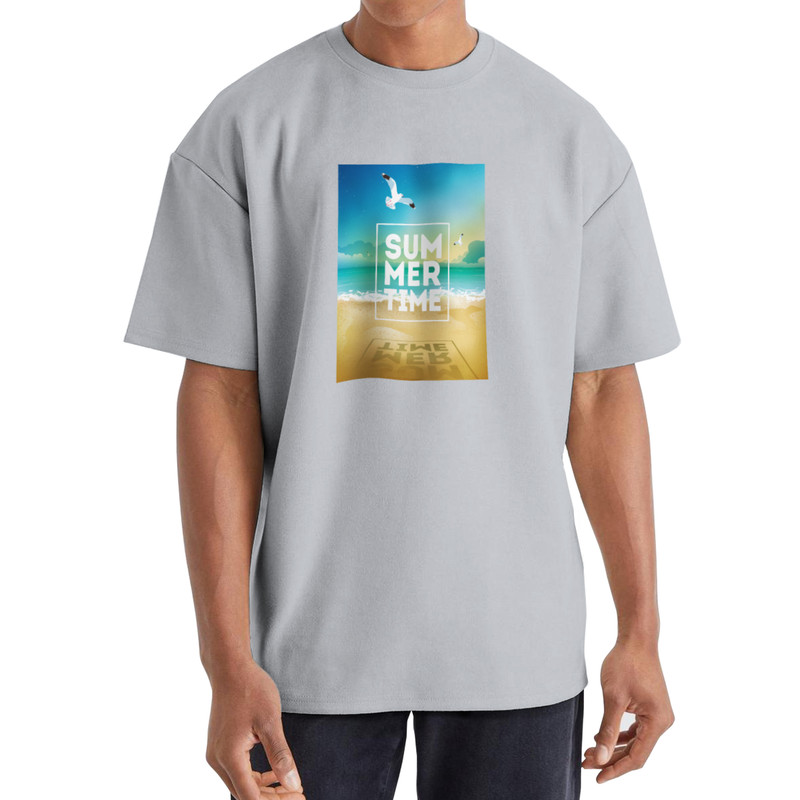 تی شرت اورسایز آستین کوتاه مردانه نوزده نودیک مدل TS1974 G