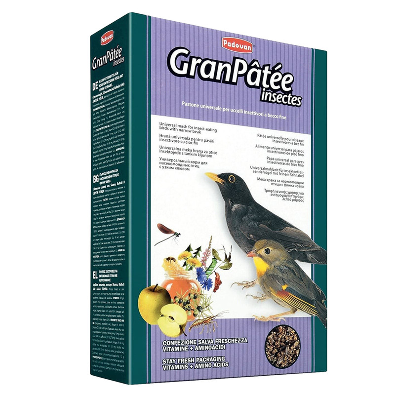 خرید و قیمت غذای مرغ مینا و بلبل پادوان مدل gran patee insectes وزن 1 کیلوگرم