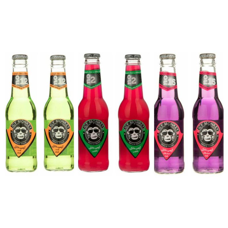 خرید و قیمت نوشابه گازدار سیب و کیوی و میوه های قرمز و کاکتوس ایسی مانکی - 250 میلی لیتر بسته 6 عددی