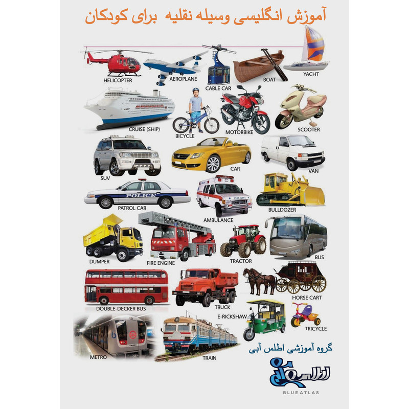 بازی آموزشی انگلیسی اطلس آبی مدل وسیله نقلیه کد TE1003