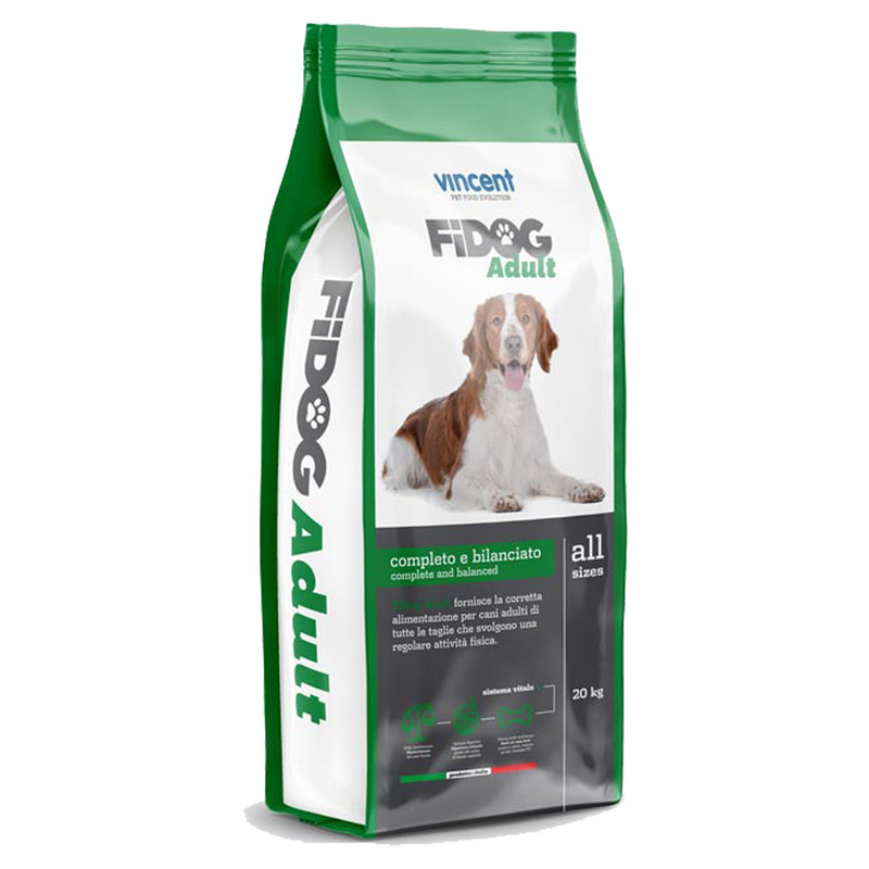 خرید و قیمت غذای خشک سگ بالغ وینست مدل FIDOG & Meat .Vegetable وزن 20 کیلوگرم