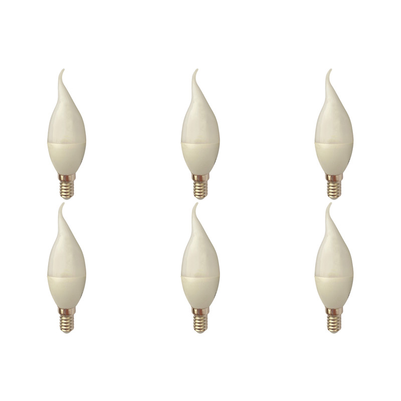 خرید و قیمت لامپ ال ای دی 6 وات پارس نوین مدل شمعی اشکی پایه E14 بسته 6 عددی