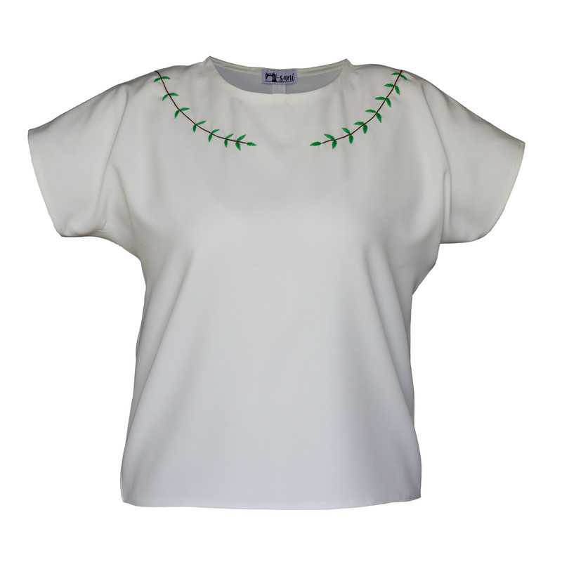 خرید و قیمت تی شرت دستدوز زنانه سانی مدل پلومریا Grn