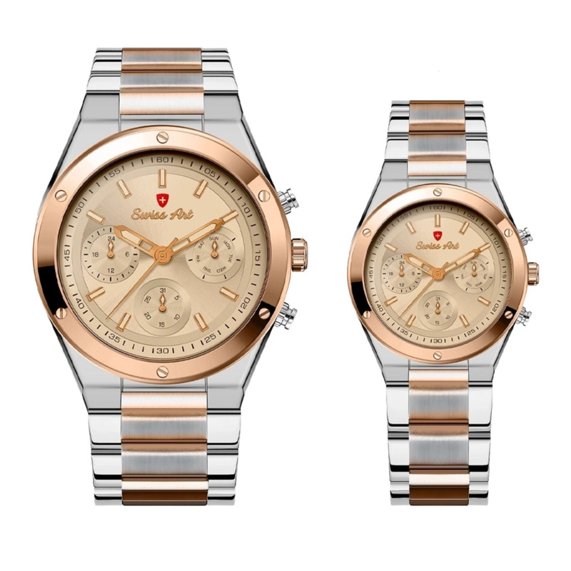 خرید و قیمت ست ساعت مچی عقربه ای زنانه و مردانه سوئیس آرت مدل 920107108359