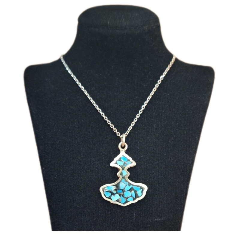 گردنبند نقره زنانه مدل فیروزه کوب کد ZIF81