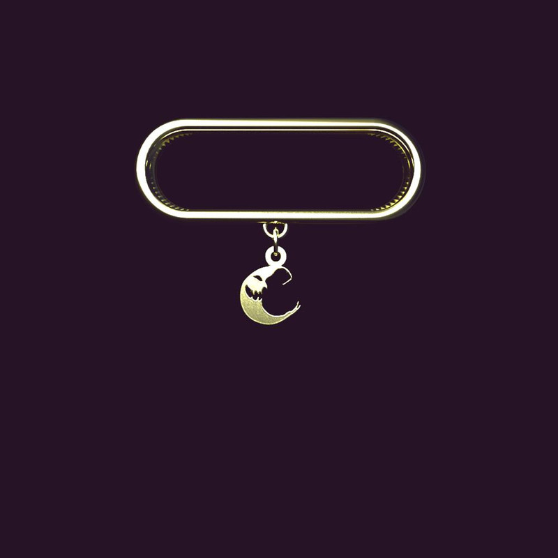 آویز ساعت طلا 18 عیار زنانه مدوپد مدل ماه ترسناک کد SB1-1068