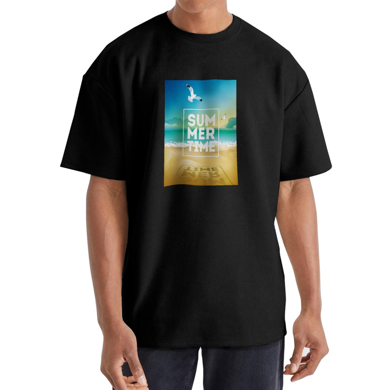 تی شرت اورسایز آستین کوتاه مردانه نوزده نودیک مدل TS1974 B