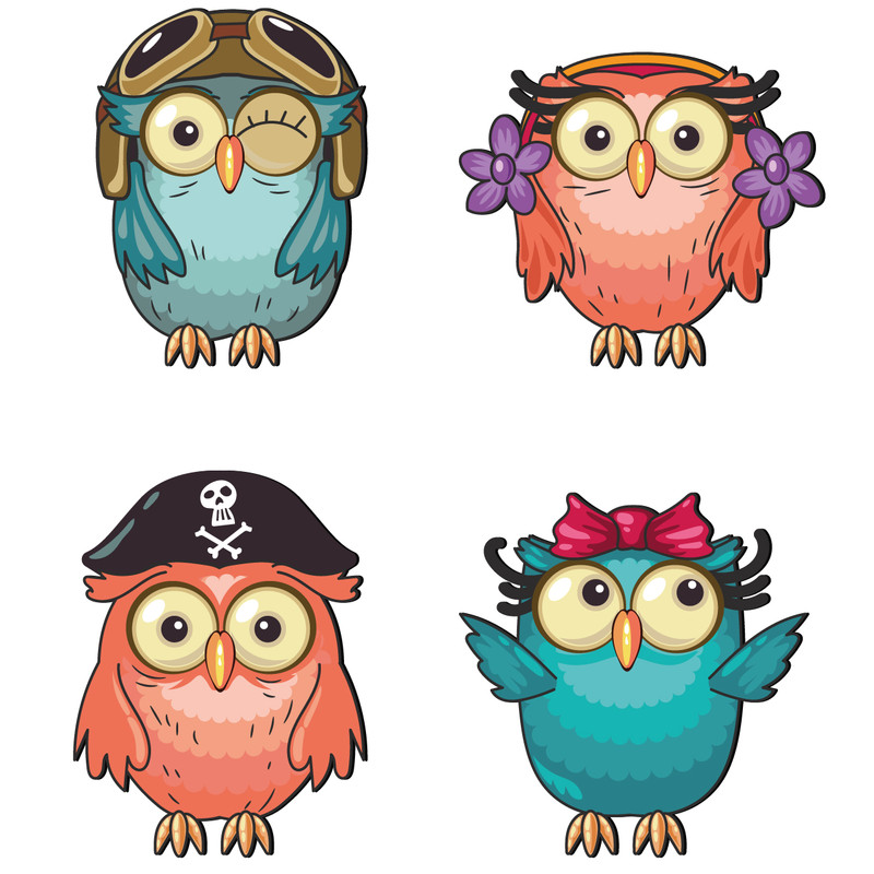 استیکر کلید و پریز باروچین طرح جغدهای بانمک بسته 4 عددی