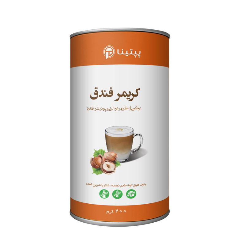 خرید و قیمت کریمر غیر لبنی با پودر شیر فندق بدون شکر پپتینا - 200 گرم