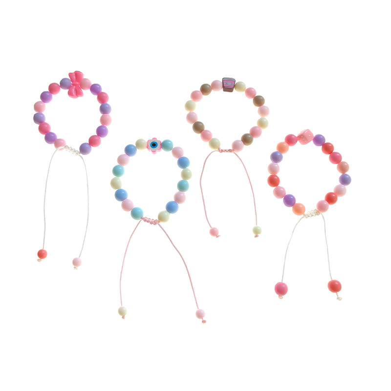 خرید و قیمت دستبند دخترانه لیمونار گالری مدل تاس و کافی و پاپیون مجموعه چهار عددی