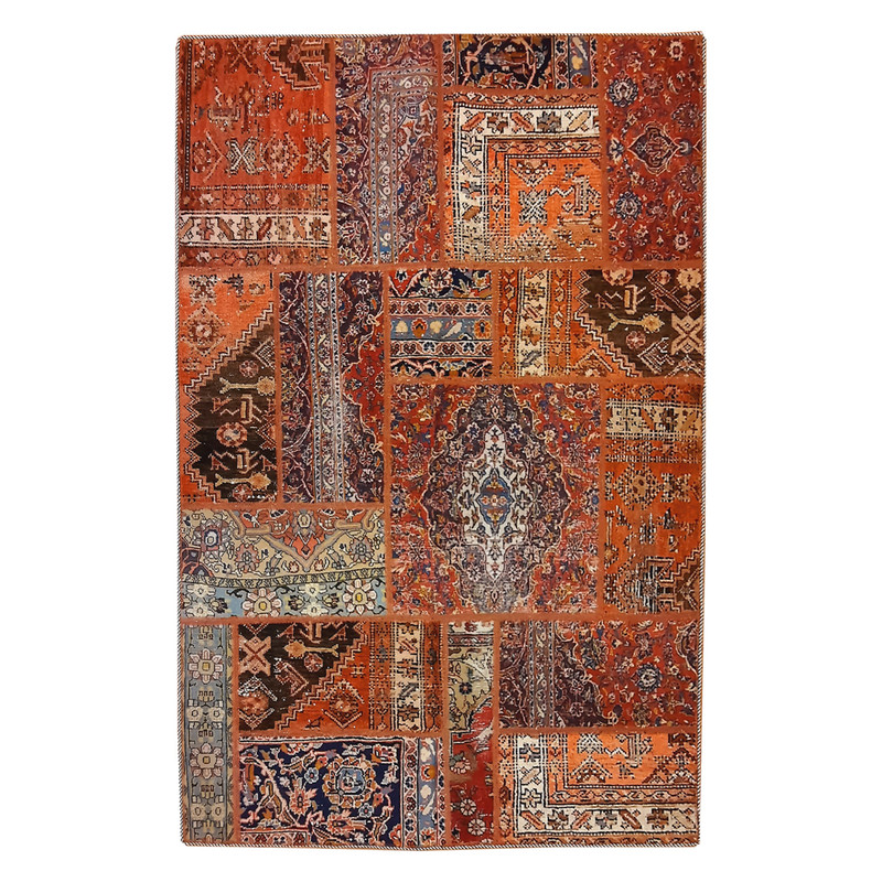 کلاژ فرش دستبافت سه متری مدل چهل تکه کد N.K.P.CO.C31