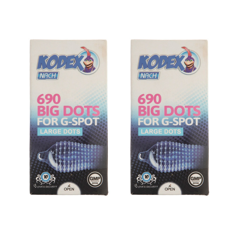 کاندوم ناچ کدکس مدل BIG DOTS مجموعه 2 عددی
